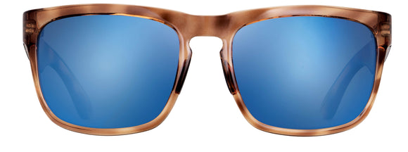 Polarized-Sunglasses_Blue-Otter-Polarized_Cumberland_Raw-Honey-Frame_Zeiss-Lens_Pacific-Blue-Lens_Chrome-Logo_