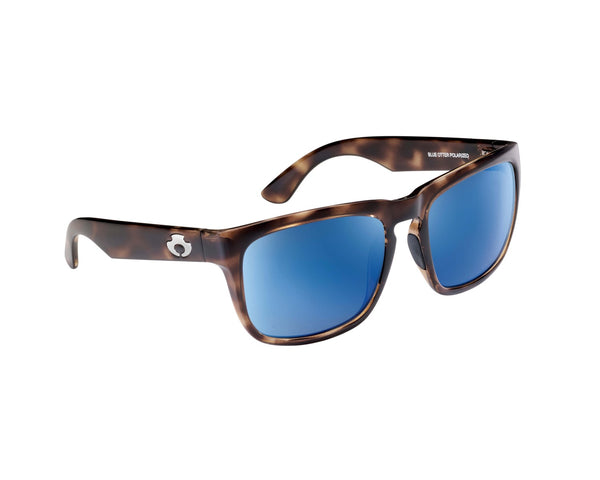 Cumberland Wet Maple Frames with Pacific Blue Lenses Blue Otter Polarized Sunglasses