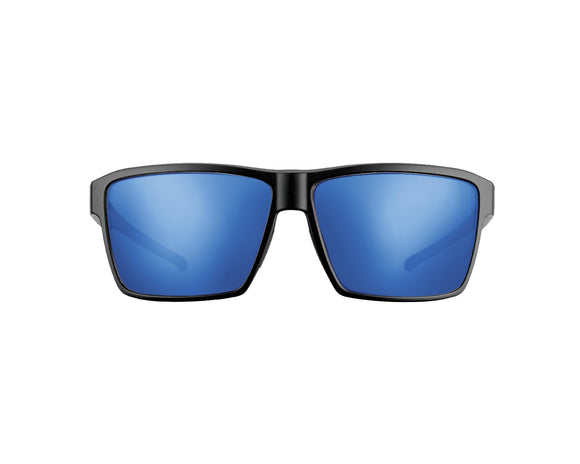 Ice Blue Mirror Polarized Sunglasses with Matte Black Frame